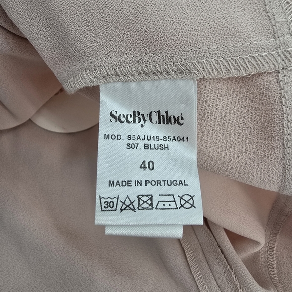 See By Chloe Jupe Mini Skirt Womens 40 Blush Luxury Office Career New - Picture 6 of 9